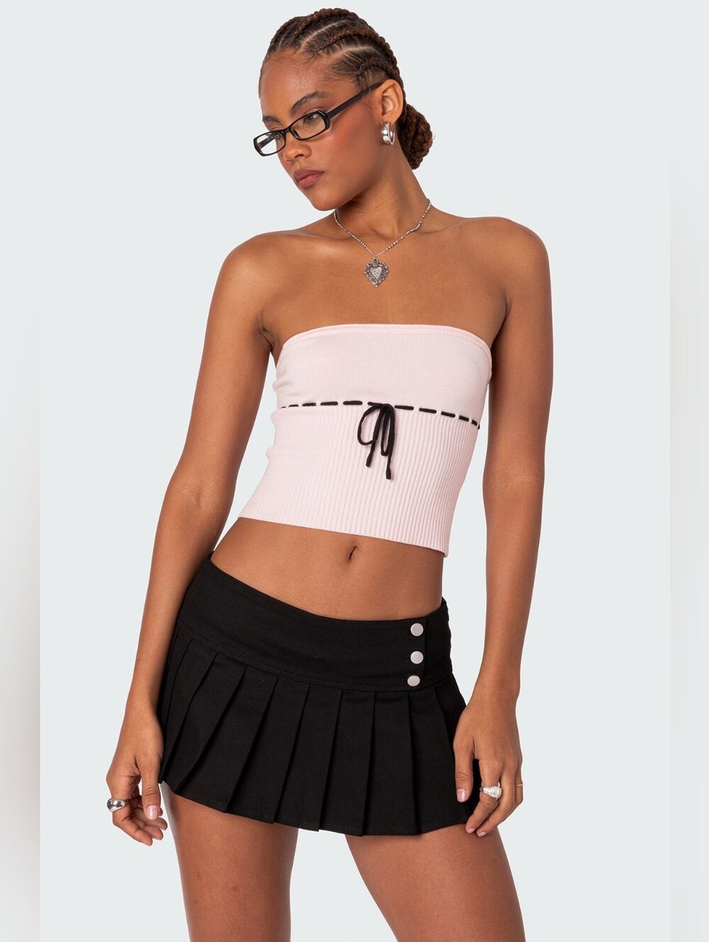 Edikted Elsie Knitted Tie Tube Top